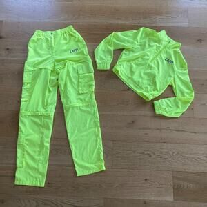 LAPP - Zipper Crop Tracksuit in Highlighter Yellow NEON
